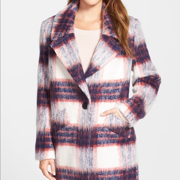 kenneth cole plaid coat